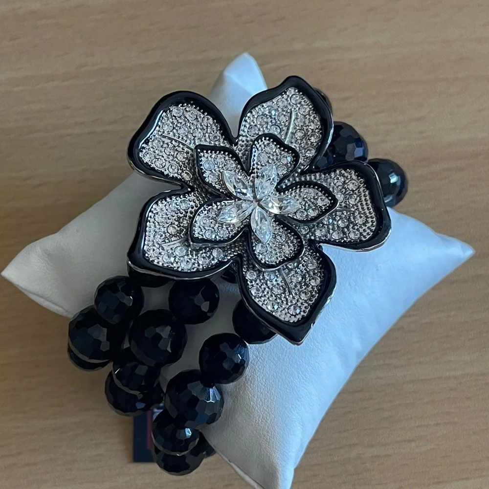NWT WA Studios Multi-strand Floral Crystal Bracelet